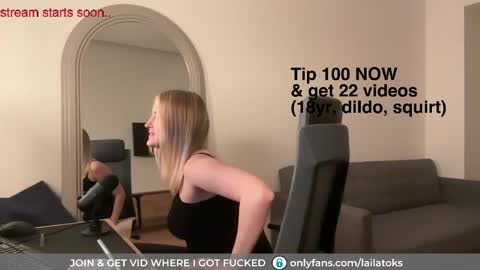 lailatoks - TIP 100 tks  get all my videos 22 VIDEOS SQUIRT PUSSY DILDO online show from April 18, 7:07 pm